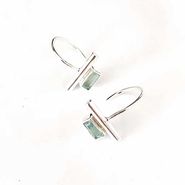 Creolen Muriel Aqua Chalcedony Silber