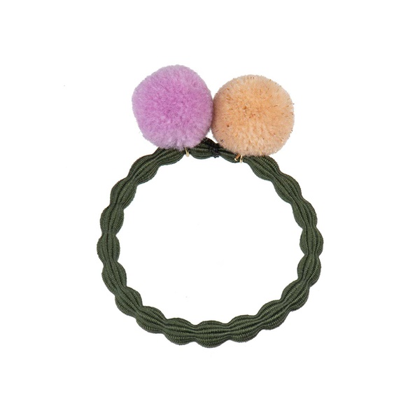 Kknekki Pompom-Haargummi Camo With Gold-Lavender