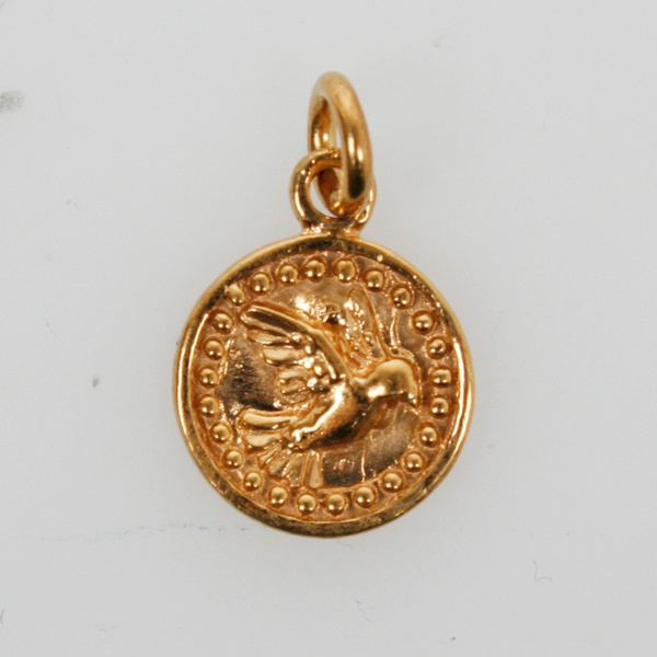 Friedenstaube Anhänger Gold