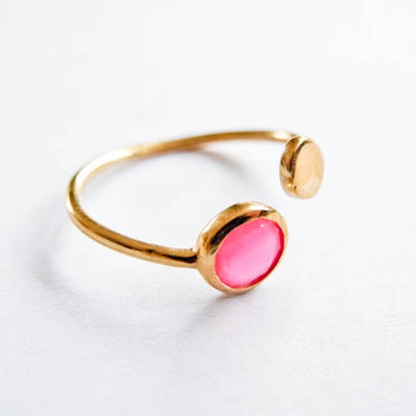 Ring Double Point Pink Gold
