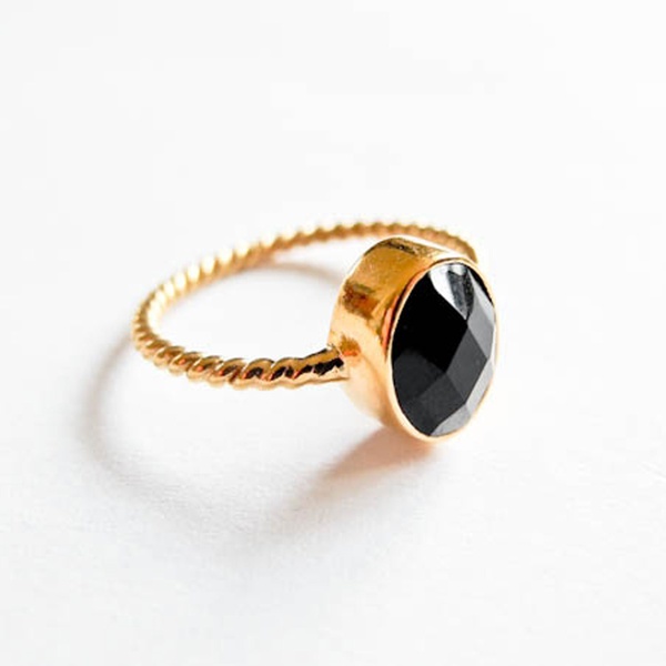 Ring Onyx Gold Schwarz