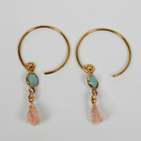 Creolen mit Rosatassel Gold