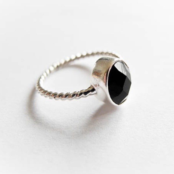 Ring Onyx Silber Schwarz