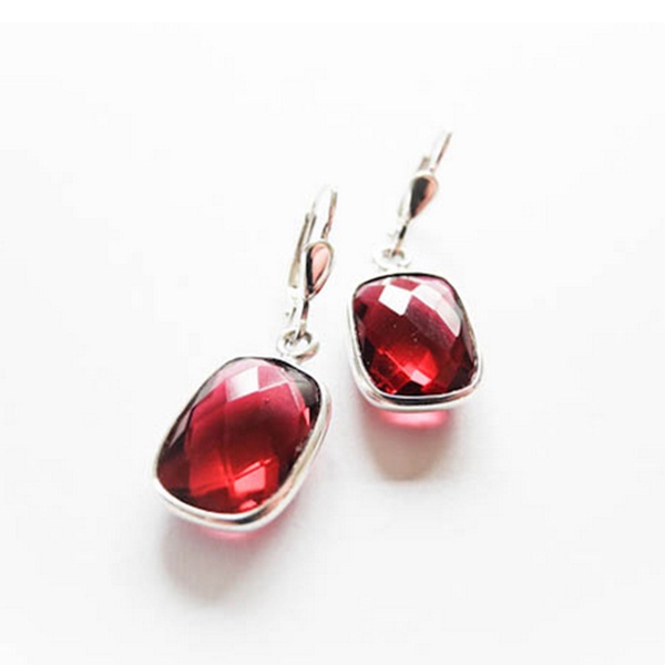Ohrringe Silber Rot