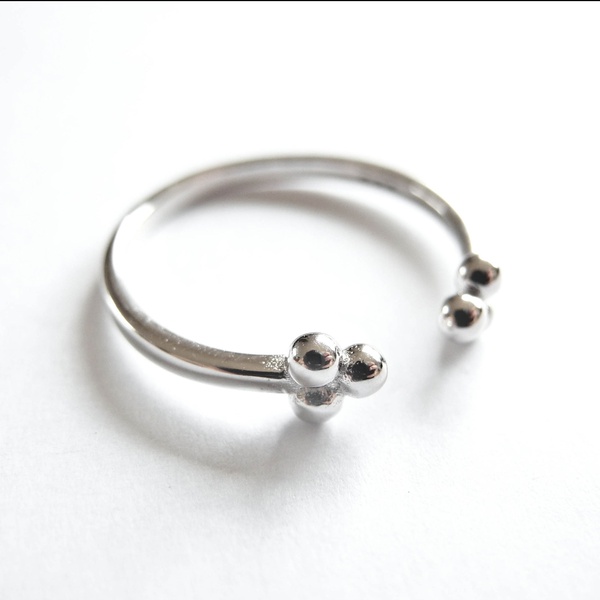 Ring PomPom Silber
